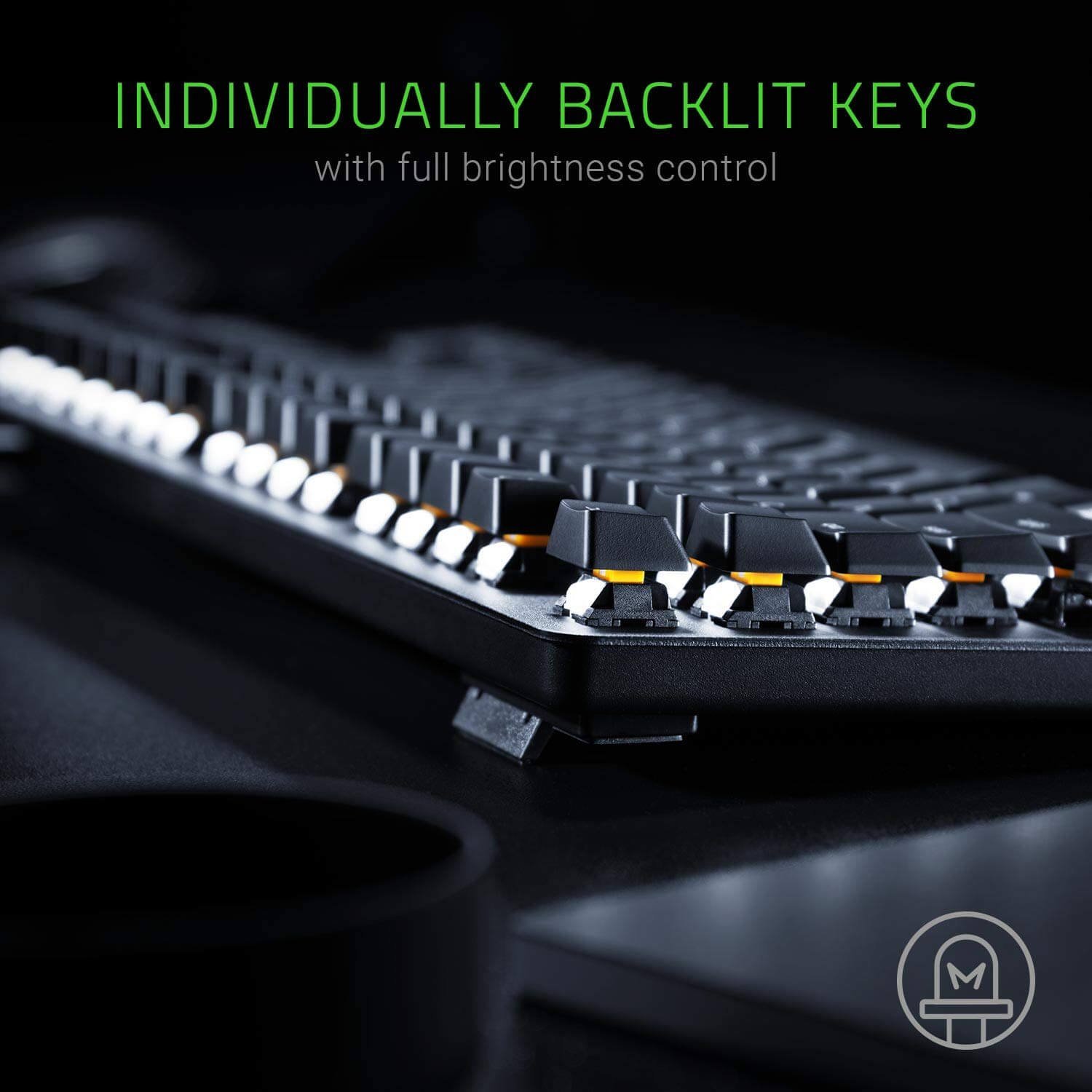 RAZAR BLACK WIDOW LITE SILENT MECHANICAL GAMING KEYBOARD US LAYOUT FRML (Orange Switch) - Image 3