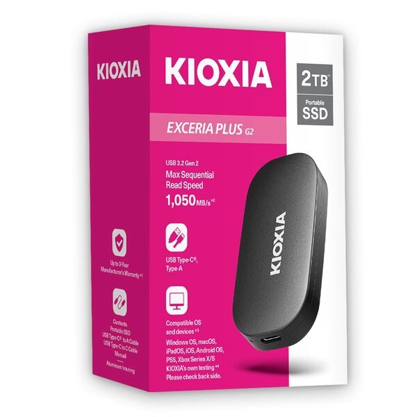 KIOXIA EXCERIA PLUS G2 2TB PORTABLE SSD